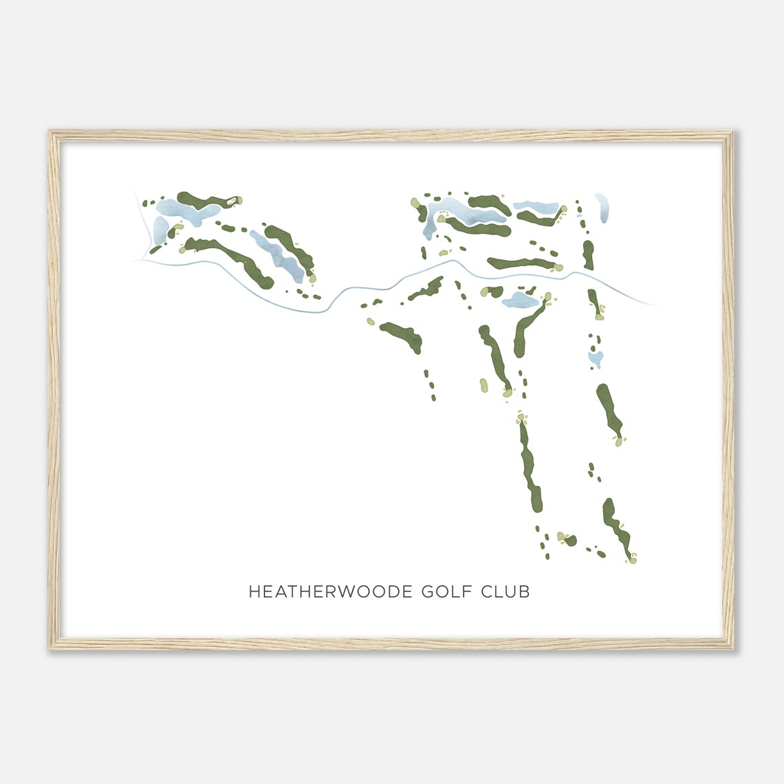 Heatherwoode Golf Club Modern Minimalist Golf Course Map Poster - Image 2