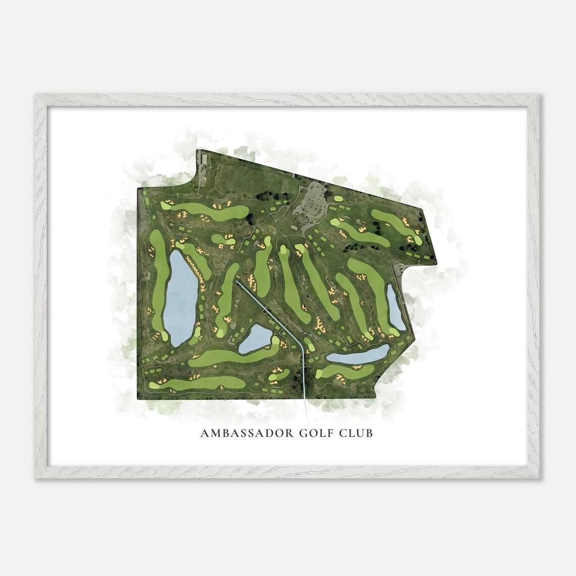 Ambassador Golf Club Windsor Canada Classic Watercolor Map Poster - Image 3
