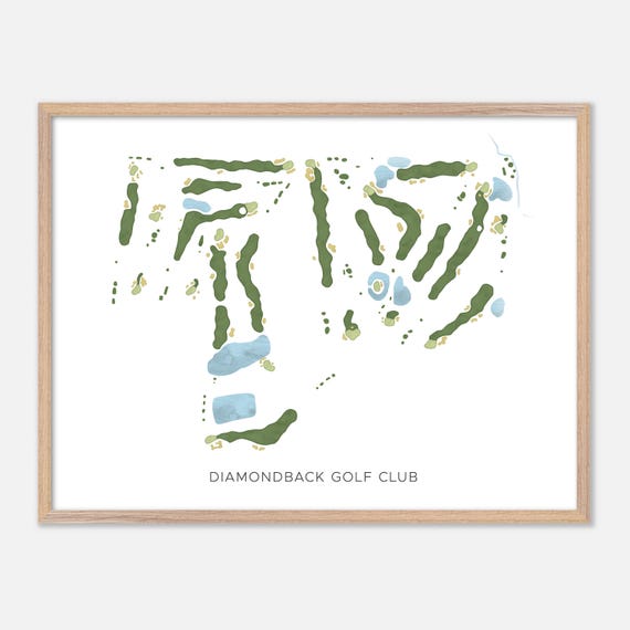 Diamondback Golf Club In Richmond Hill Canada Modern Watercolor Map Golfer Gift Golf Wall Art Golf Poster Print Course Layout