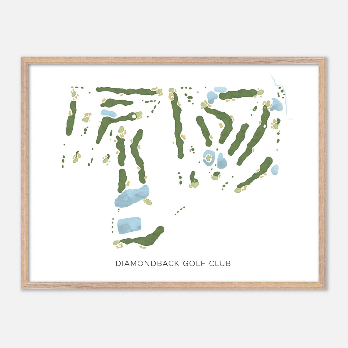 Diamondback Golf Club Richmond Hill Modern Watercolor Map Poster