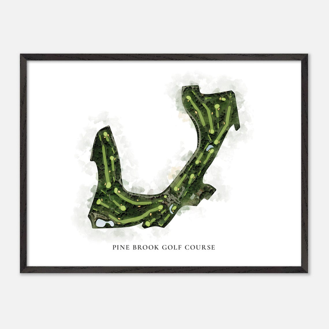 Pine Brook Golf Course Watercolor Aerial Map Art Poster Gift - Image 5