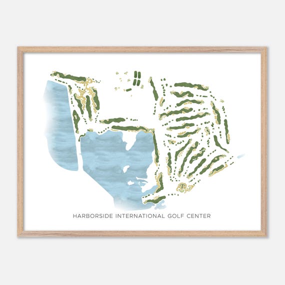 Harborside International Golf Center In Chicago Illinois Modern Watercolor Map Golfer Gift Golf Wall Art Golf Poster Print