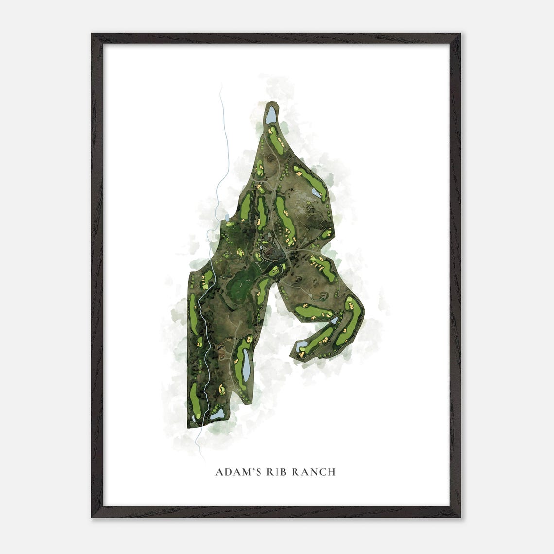 Adams Rib Ranch In Colorado Classic Watercolor Map Golfer Gift Golf Wall Art Golf Poster Print Course Layout - Image 3