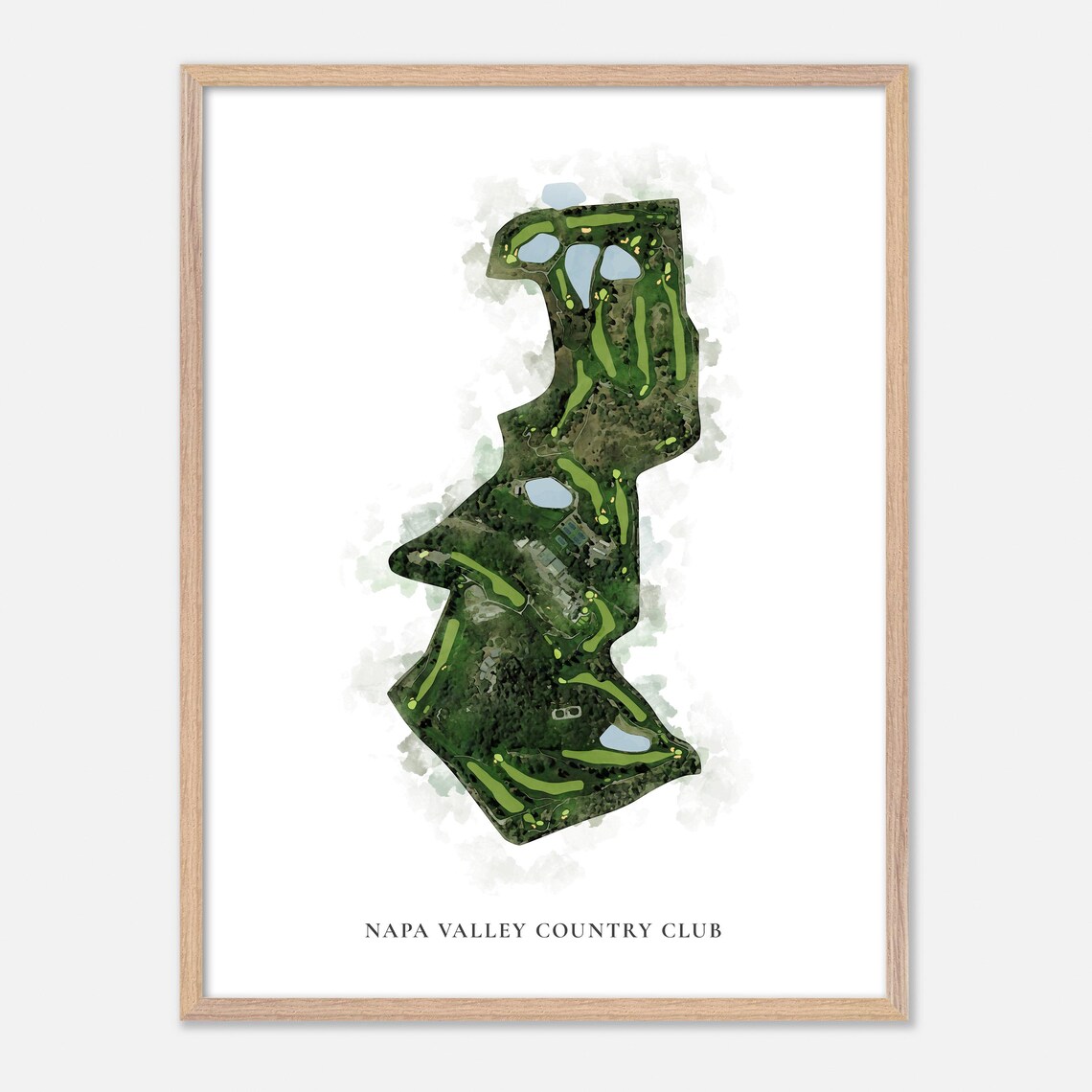 Napa Valley Country Club Classic Watercolor Fairways Map Poster - Image 6