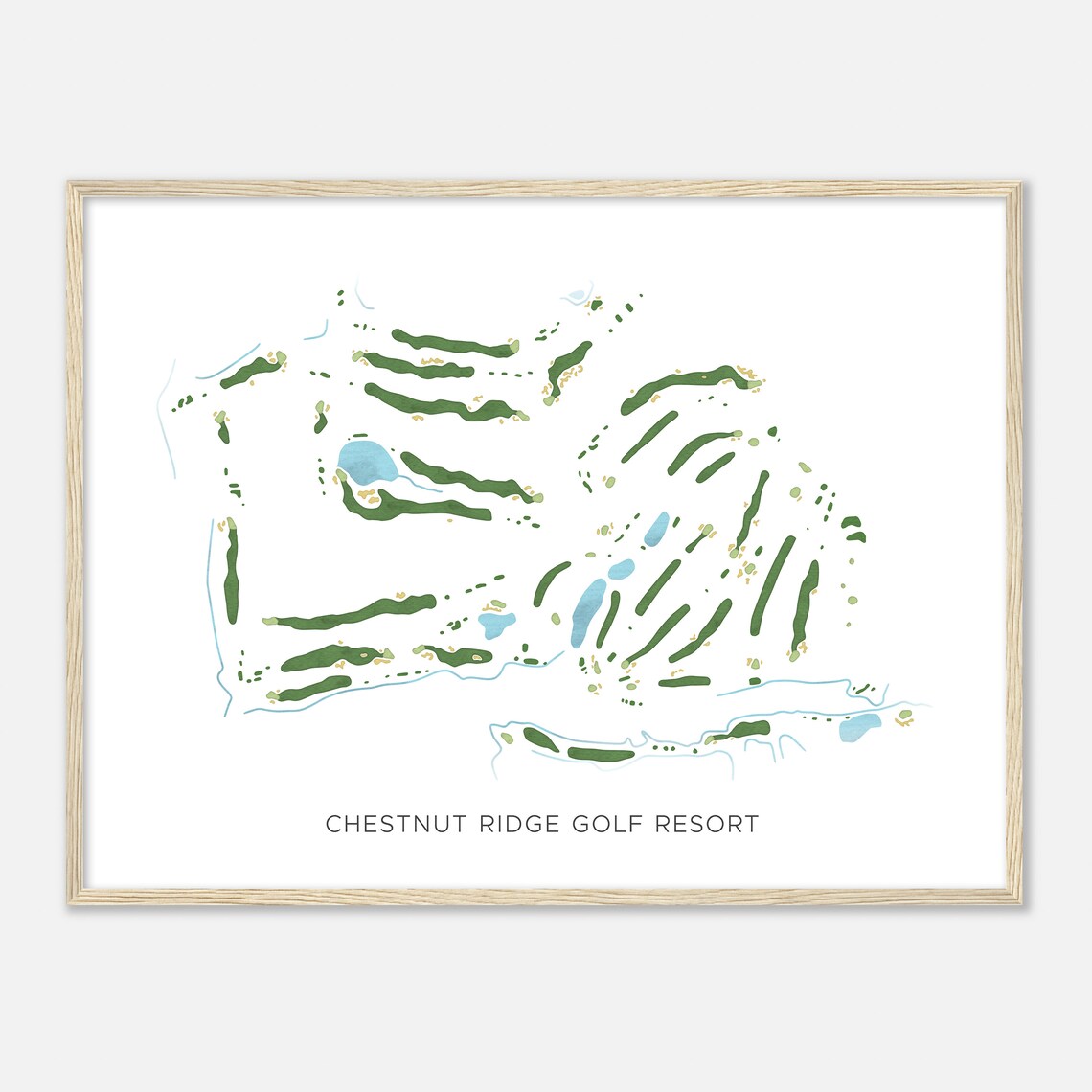 Chestnut Ridge Golf Resort Pennsylvania Modern Watercolor Map Golfer Gift Golf Wall Art Golf Poster Print Course Layout - Image 2