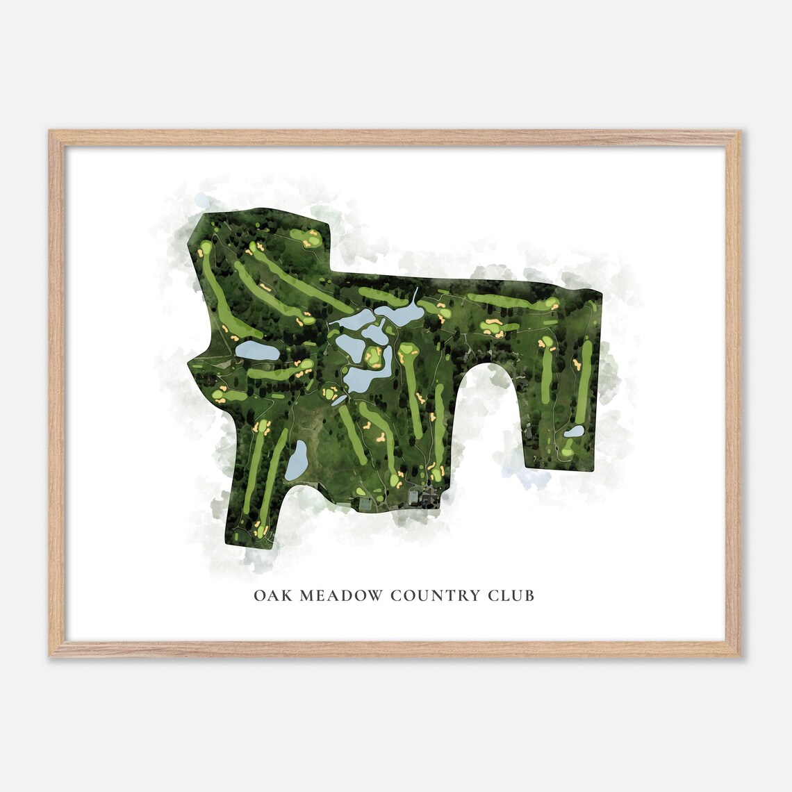 Oak Meadow Country Club Evansville Indiana Classic Map Poster