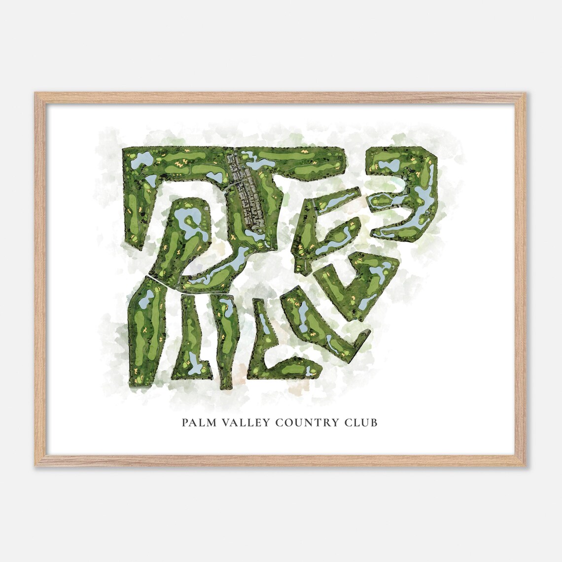 Palm Valley Country Club Palm Desert Classic Watercolor Map Poster