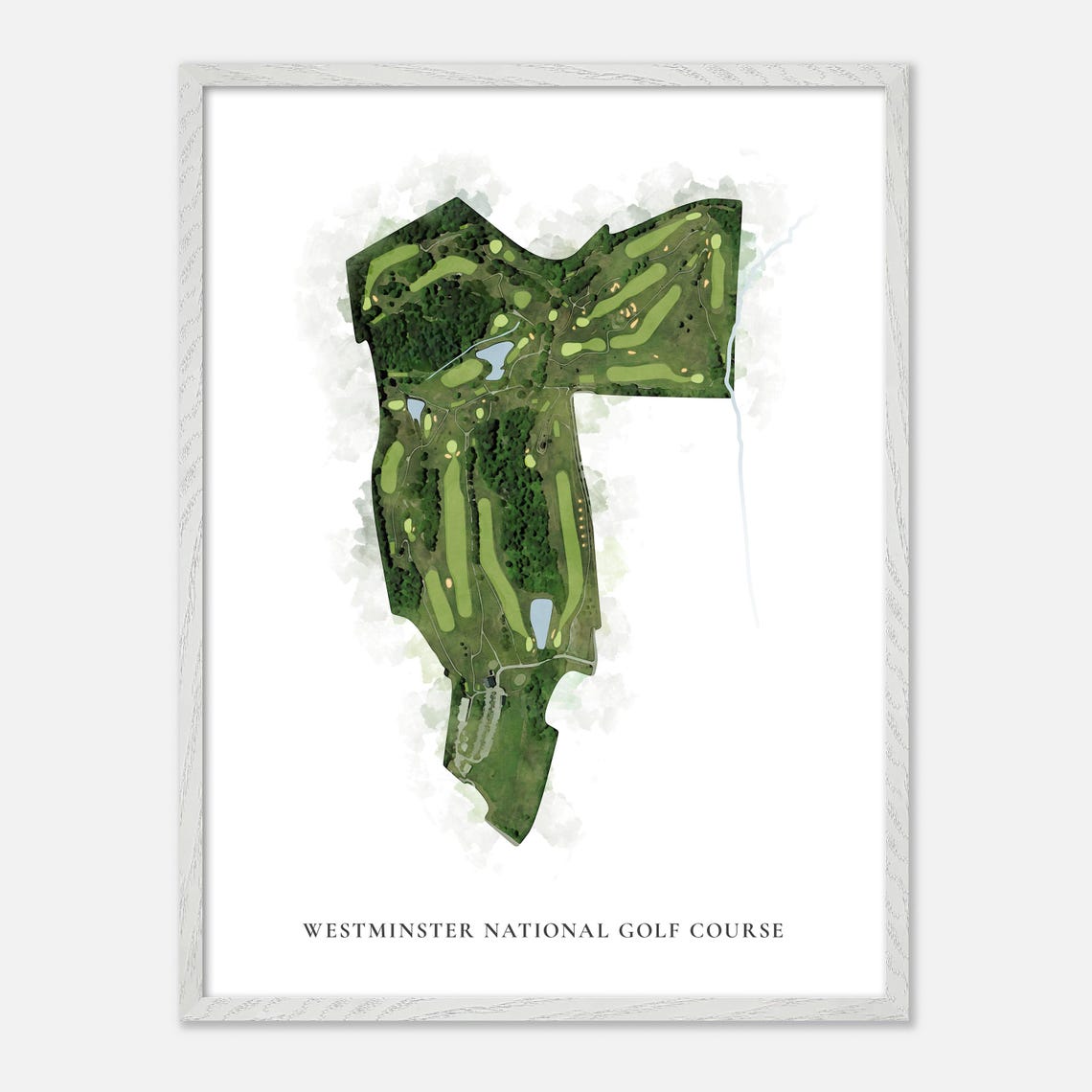 Westminster National Golf Course Watercolor Aerial Map Art Poster - Image 2