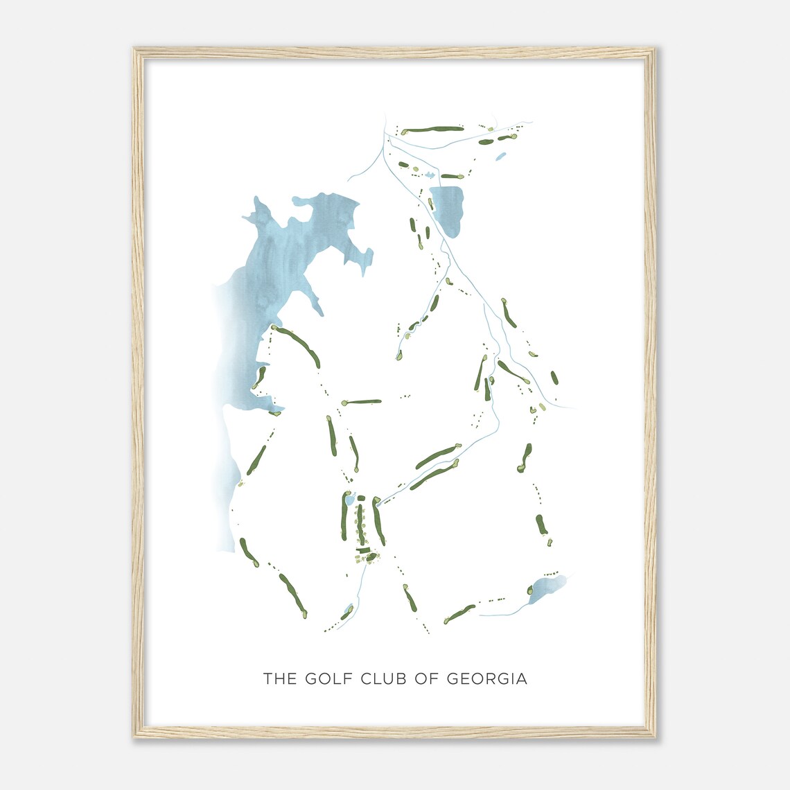 The Golf Club Of Georgia Modern Watercolor Course Map Poster - Image 2