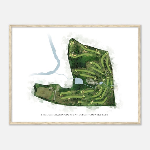 The Montchanin Course At Dupont Country Club Delaware Classic Watercolor Map Golfer Gift Golf Wall Art Golf Poster Print