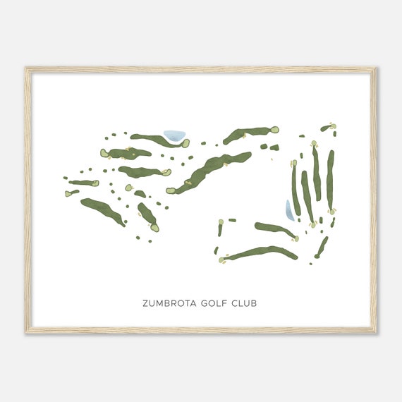 Zumbrota Golf Club Minnesota Modern Watercolor Map Golfer Gift Golf Wall Art Golf Poster Print Course Layout