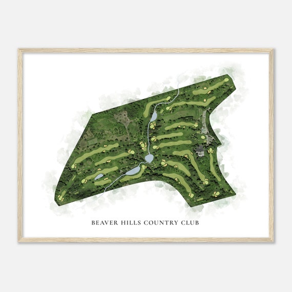 Beaver Hills Country Club Iowa Classic Watercolor Map Golfer Gift Golf Wall Art Golf Poster Print Course Layout