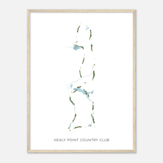 Healy Point Country Club Georgia Modern Watercolor Map Golfer Gift Golf Wall Art Golf Poster Print Course Layout