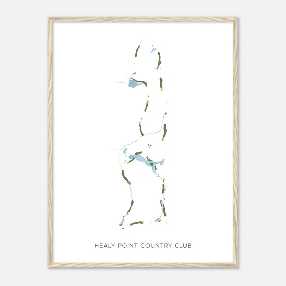 Healy Point Country Club Georgia Modern Watercolor Map Poster