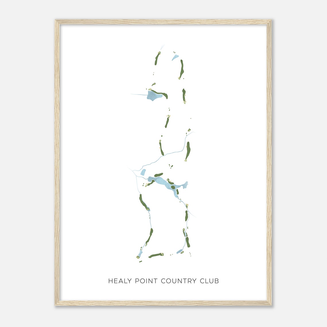 Healy Point Country Club Georgia Modern Watercolor Map Golfer Gift Golf Wall Art Golf Poster Print Course Layout
