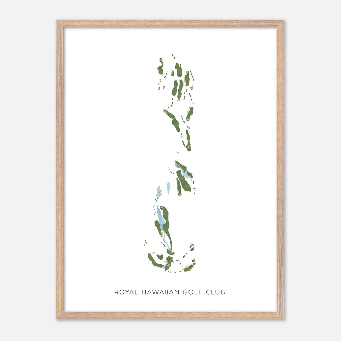 Royal Hawaiian Golf Club In Kailua Hawaii Modern Watercolor Map Golfer Gift Golf Wall Art Golf Poster Print Course Layout - Image 2