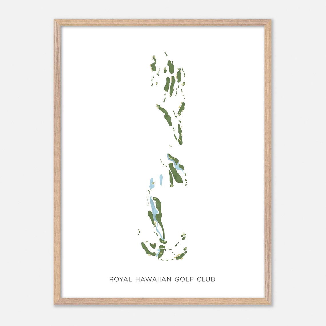 Royal Hawaiian Golf Club Kailua Hawaii Modern Watercolor Map Poster - Image 2