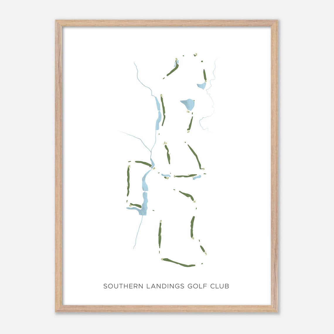 Southern Landings Golf Club Modern Watercolor Course Map Poster - Image 6