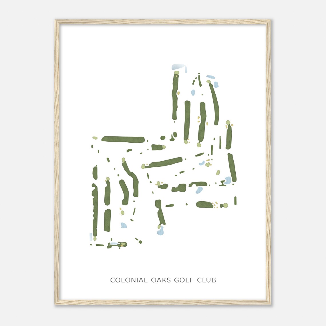 Colonial Oaks Golf Club Golf Course Map Golfer Gift Modern Print - Image 2
