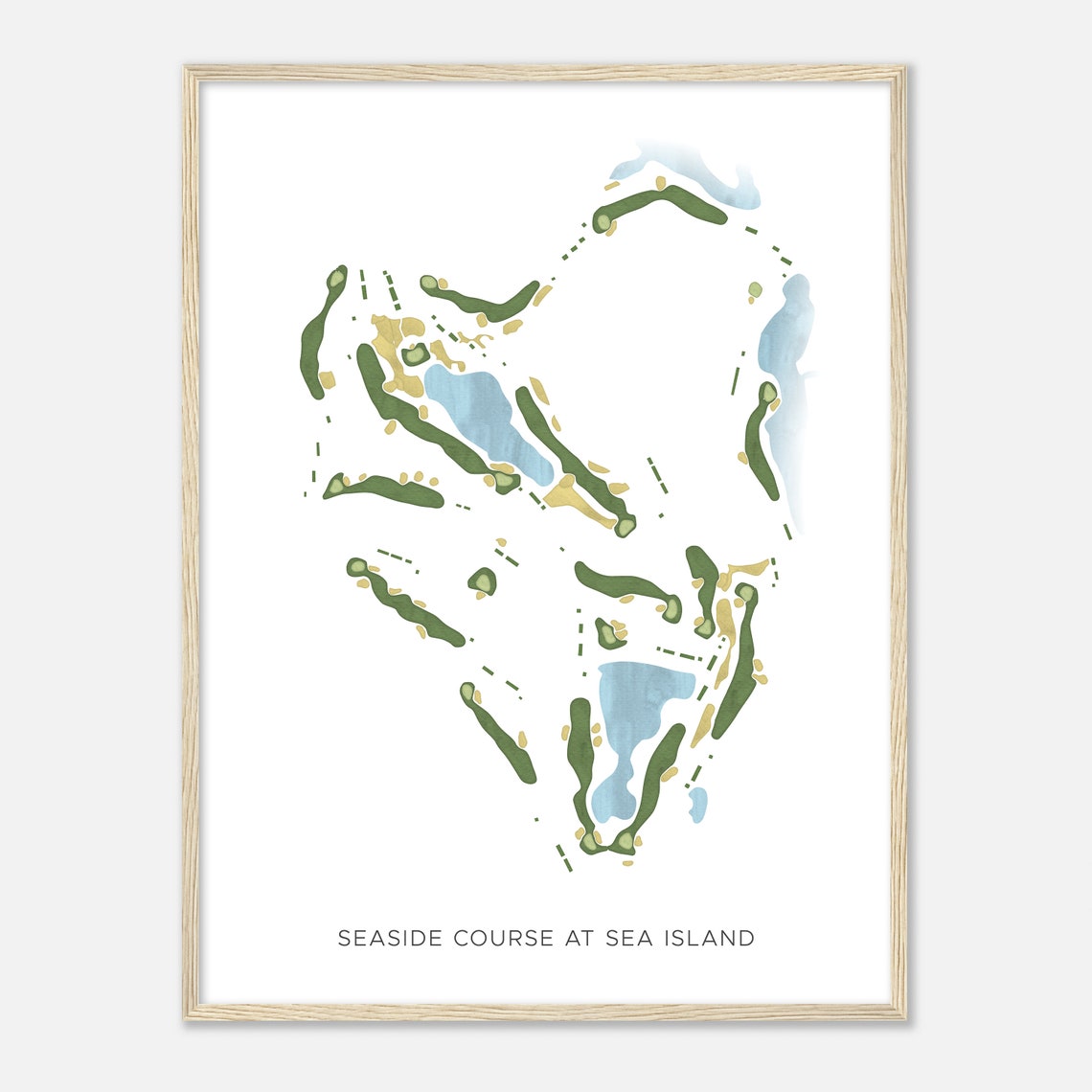 Seaside Course At Sea Island Georgia Minimalist Golf Map Poster