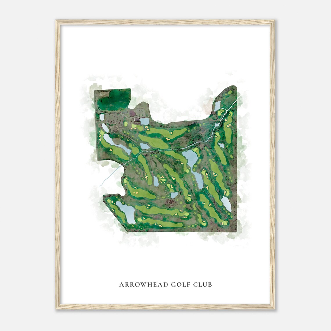 Arrowhead Golf Club New York Classic Watercolor Map Golfer Gift Poster