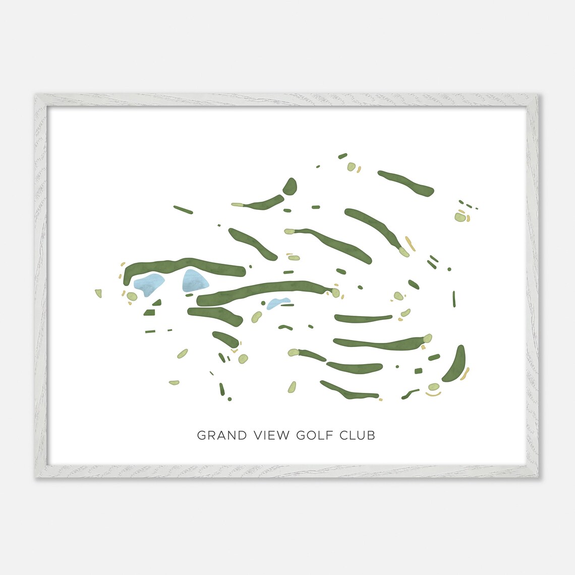 Grand View Golf Club North Braddock Pennsylvania Modern Watercolor Golf Map Poster - Image 4