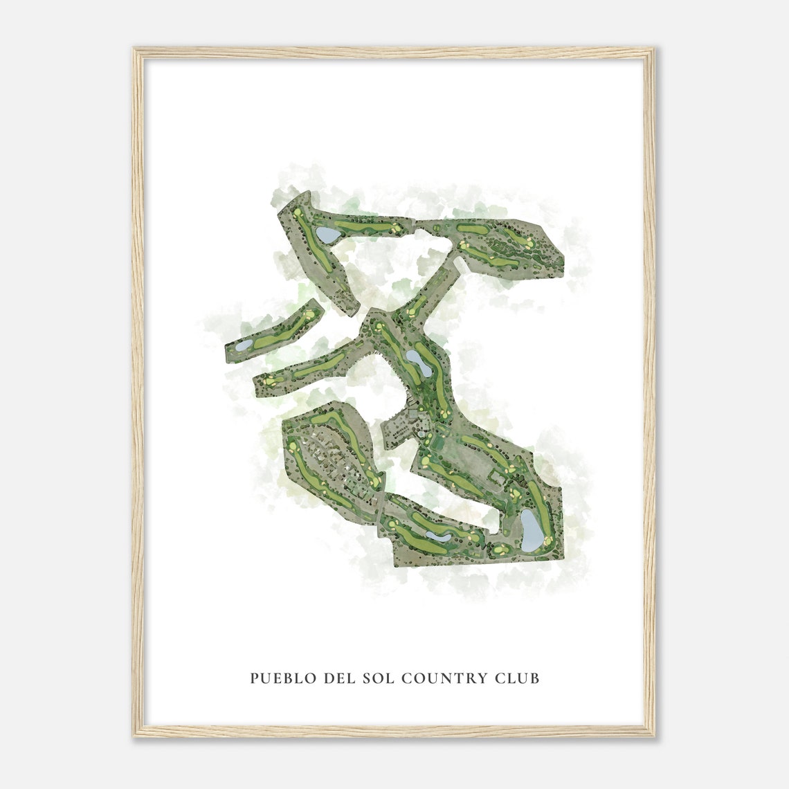 Pueblo Del Sol Country Club Classic Watercolor Course Map Poster - Image 2