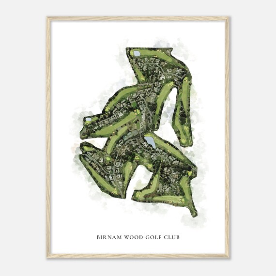 Birnam Wood Golf Club California Classic Watercolor Map Golfer Gift Golf Wall Art Golf Poster Print Course Layout