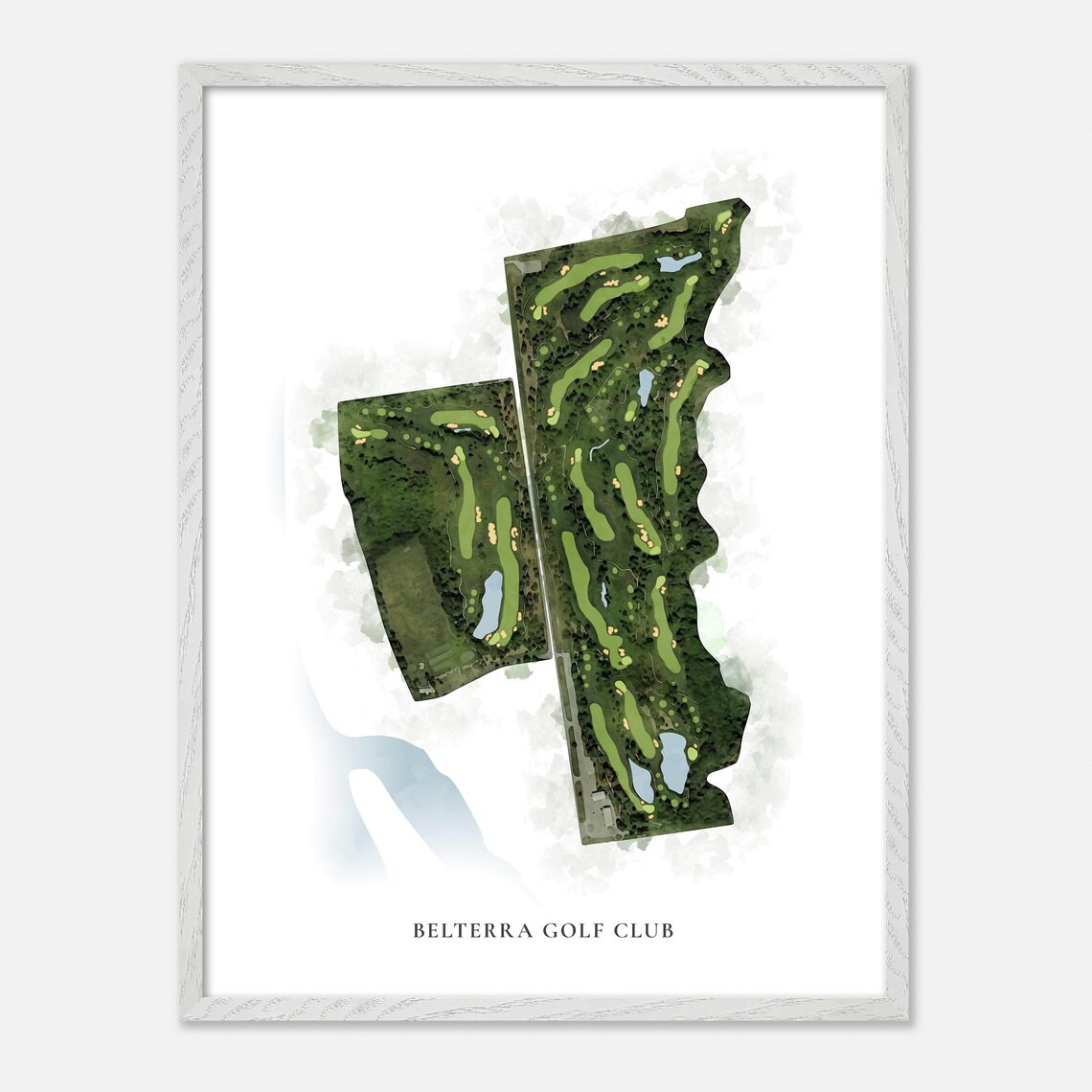 Belterra Golf Club Indiana Classic Watercolor Course Map Poster - Image 2