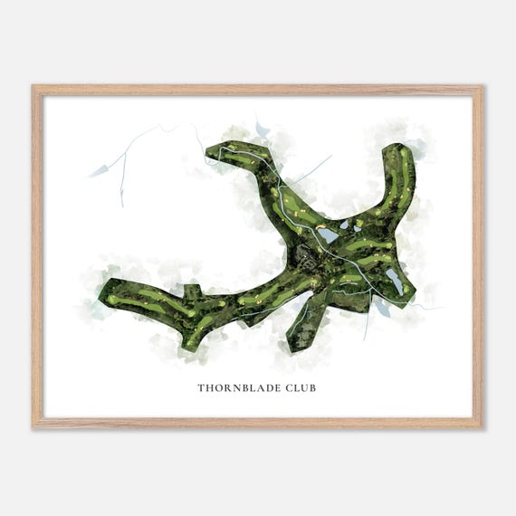 Thornblade Club In Greer South Carolina Classic Watercolor Map Golfer Gift Golf Wall Art Golf Poster Print Course Layout
