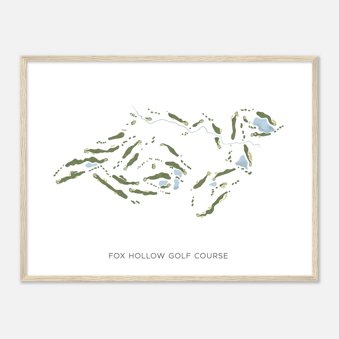 Fox Hollow Golf Course Colorado Modern Watercolor Golf Map Print