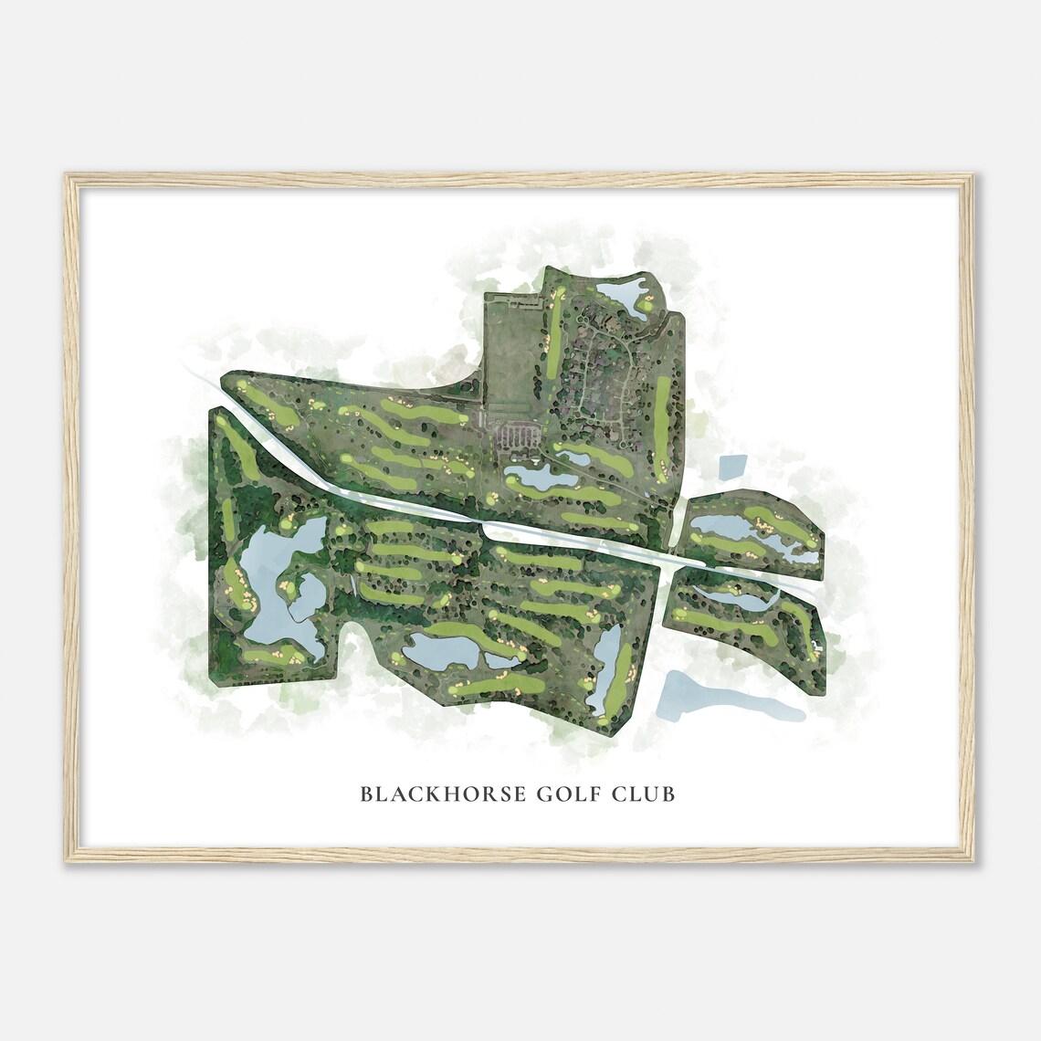 Blackhorse Golf Club Texas Classic Watercolor Map Golfer Gift Golf Wall Art Golf Poster Print Course Layout - Image 2