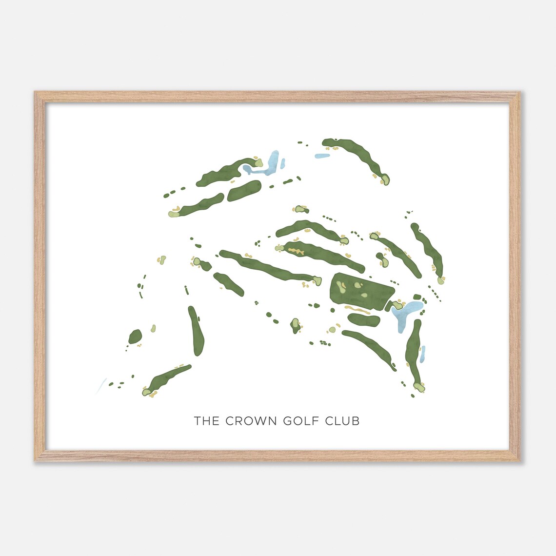 The Crown Golf Club Michigan Watercolor Fairway Map Golfer Gift Poster