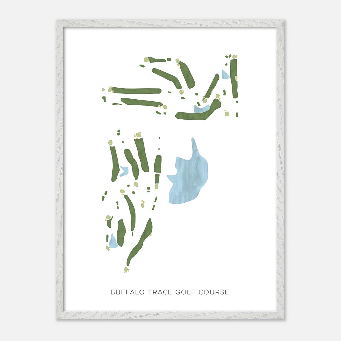 Buffalo Trace Golf Course Indiana Modern Watercolor Map Poster - Image 2