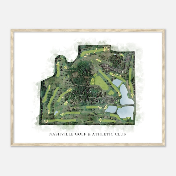 Nashville Golf & Athletic Club Tennessee Classic Watercolor Map Golf Poster