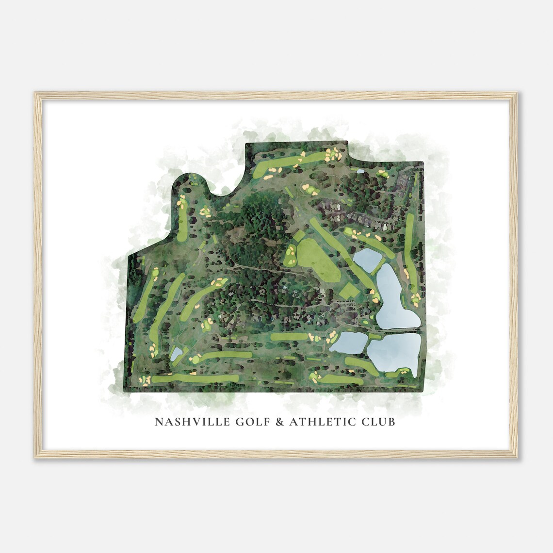 Nashville Golf & Athletic Club Tennessee Classic Watercolor Map Golf Poster