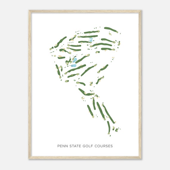 Penn State Golf Courses Pennsylvania Modern Watercolor Map Golfer Gift Golf Wall Art Golf Poster Print Course Layout