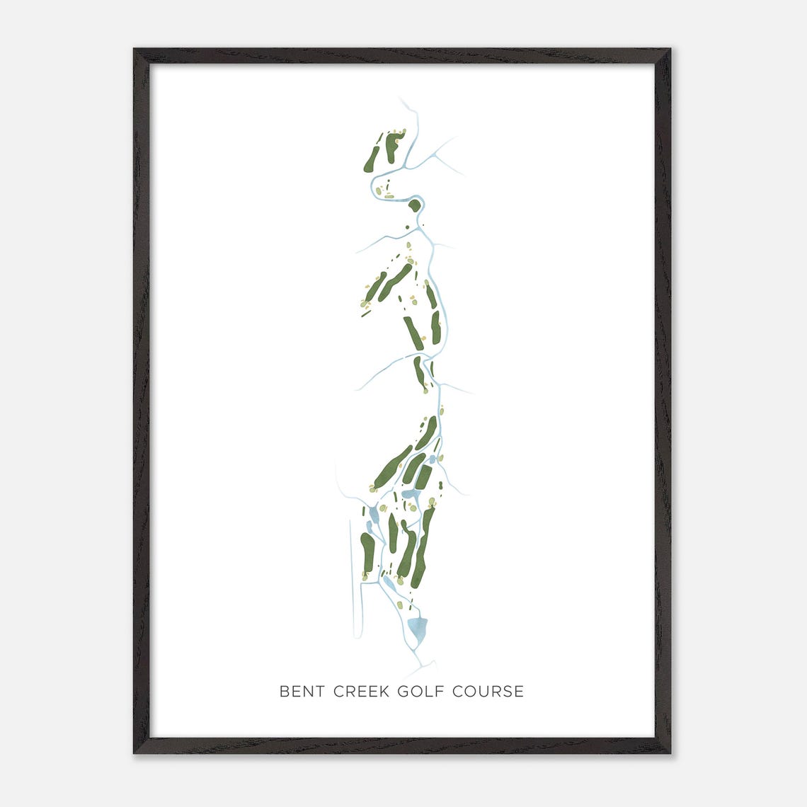 Bent Creek Golf Course Minimalist Watercolor Creekside Map Poster - Image 3