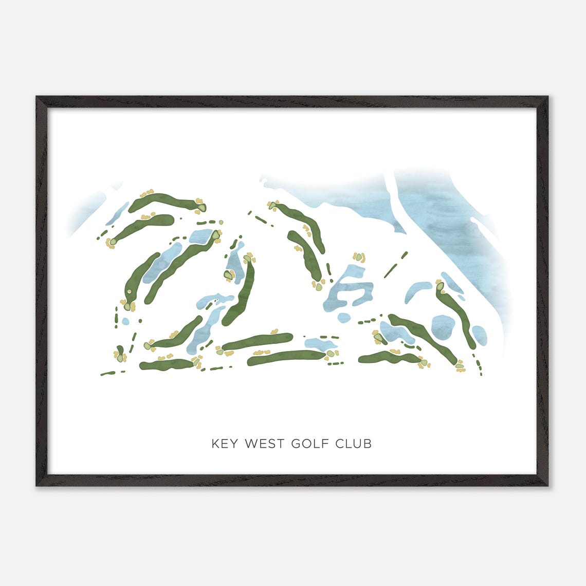 Key West Golf Club Florida Minimalist Golf Course Map Wall Art - Image 5
