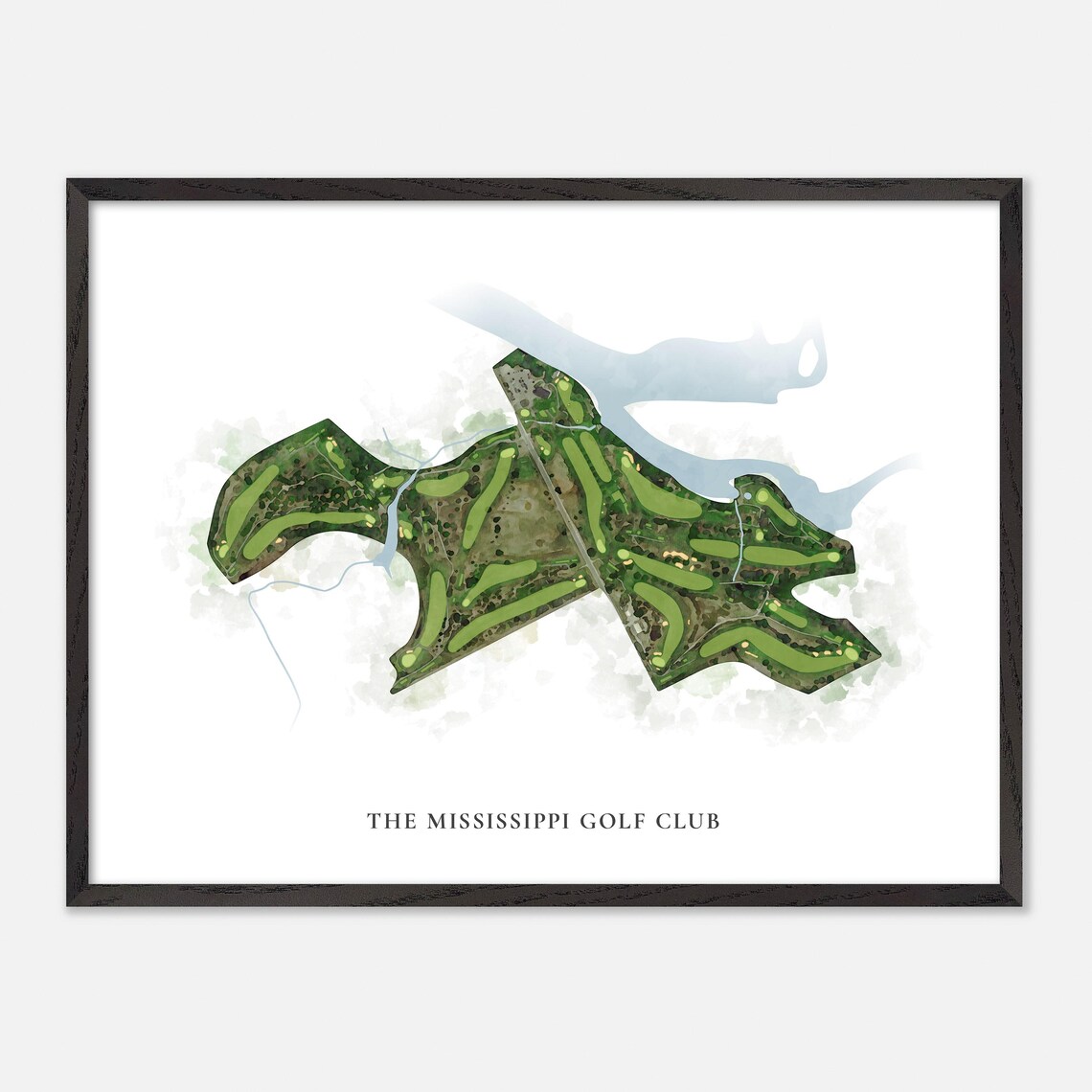 The Mississippi Golf Club Canada Classic Watercolor Course Map Poster - Image 4