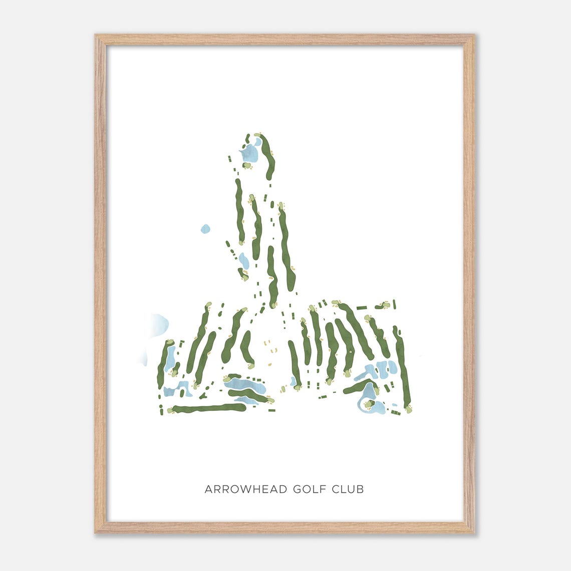 Arrowhead Golf Club Course Layout Minimalist Golf Map Art Poster - Image 2