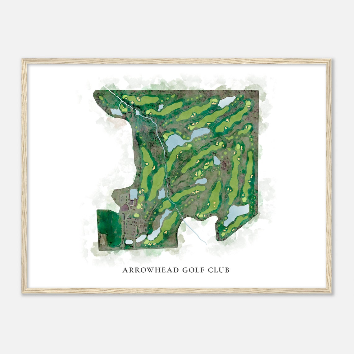 Arrowhead Golf Club New York Classic Watercolor Map Golfer Gift Poster - Image 2