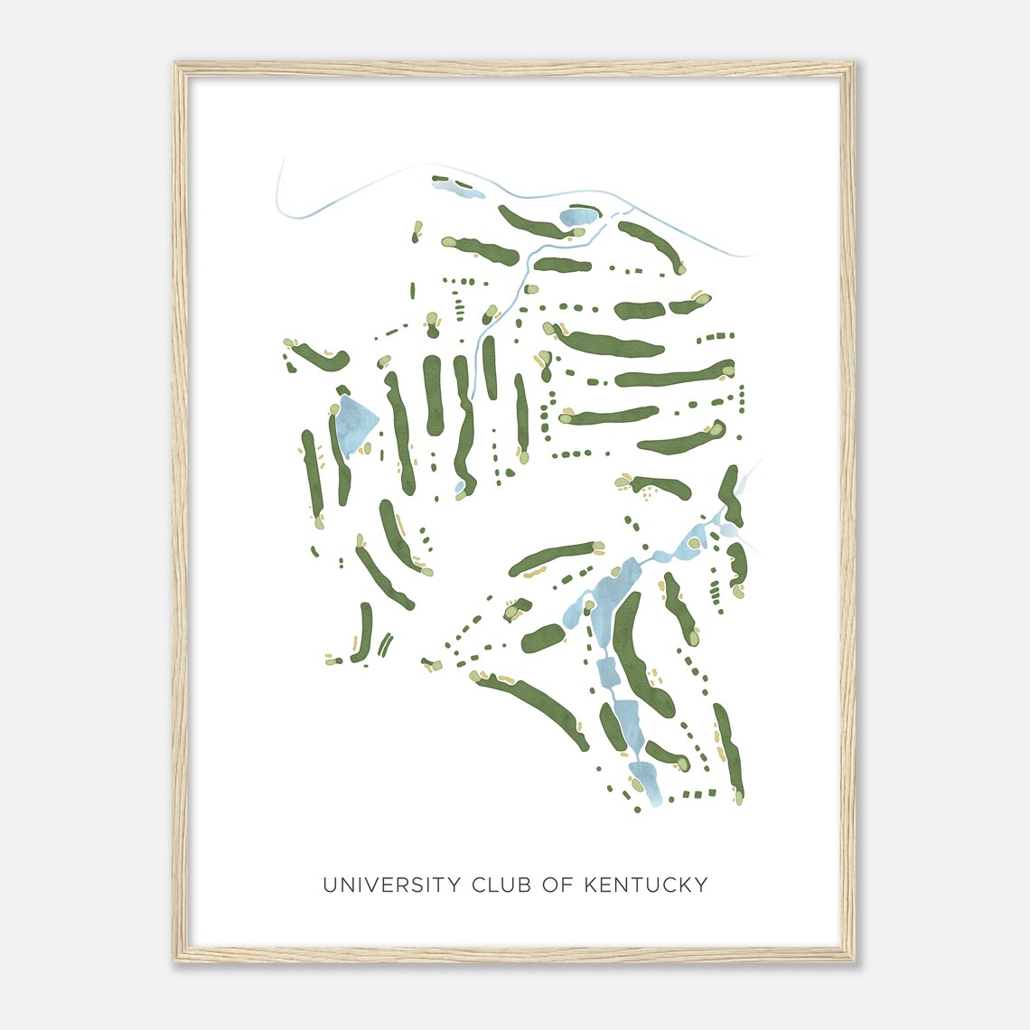 University Club Of Kentucky Modern Watercolor Map, Golf Poster - Image 2