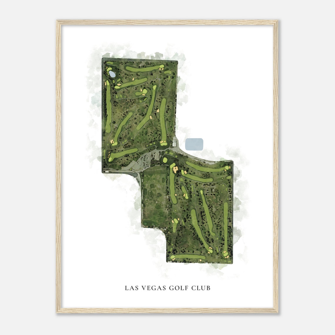 Las Vegas Golf Club Nevada Classic Watercolor Course Map Art Poster - Image 2