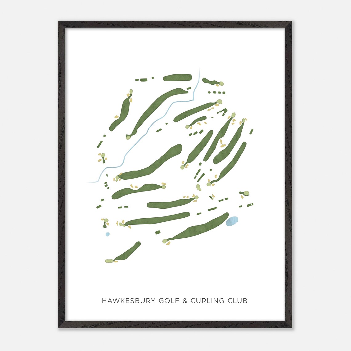 Hawkesbury Golf Curling Club Canada Modern Watercolor Map Poster - Image 2