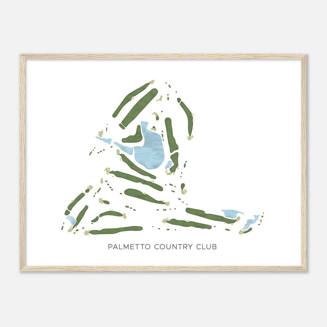 Palmetto Country Club Louisiana Modern Watercolor Map Golf Poster