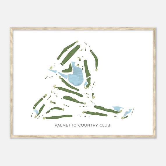 Palmetto Country Club Louisiana Modern Watercolor Map Golf Poster