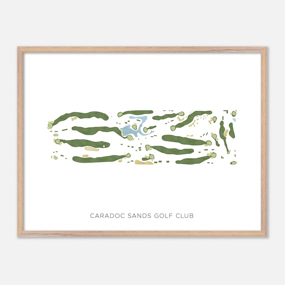 Caradoc Sands Golf Club Minimalist Modern Watercolor Map Poster
