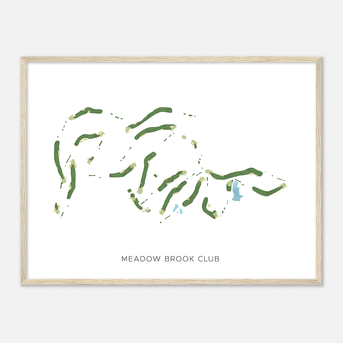 Meadow Brook Club New York Modern Minimalist Watercolor Map Poster - Image 2