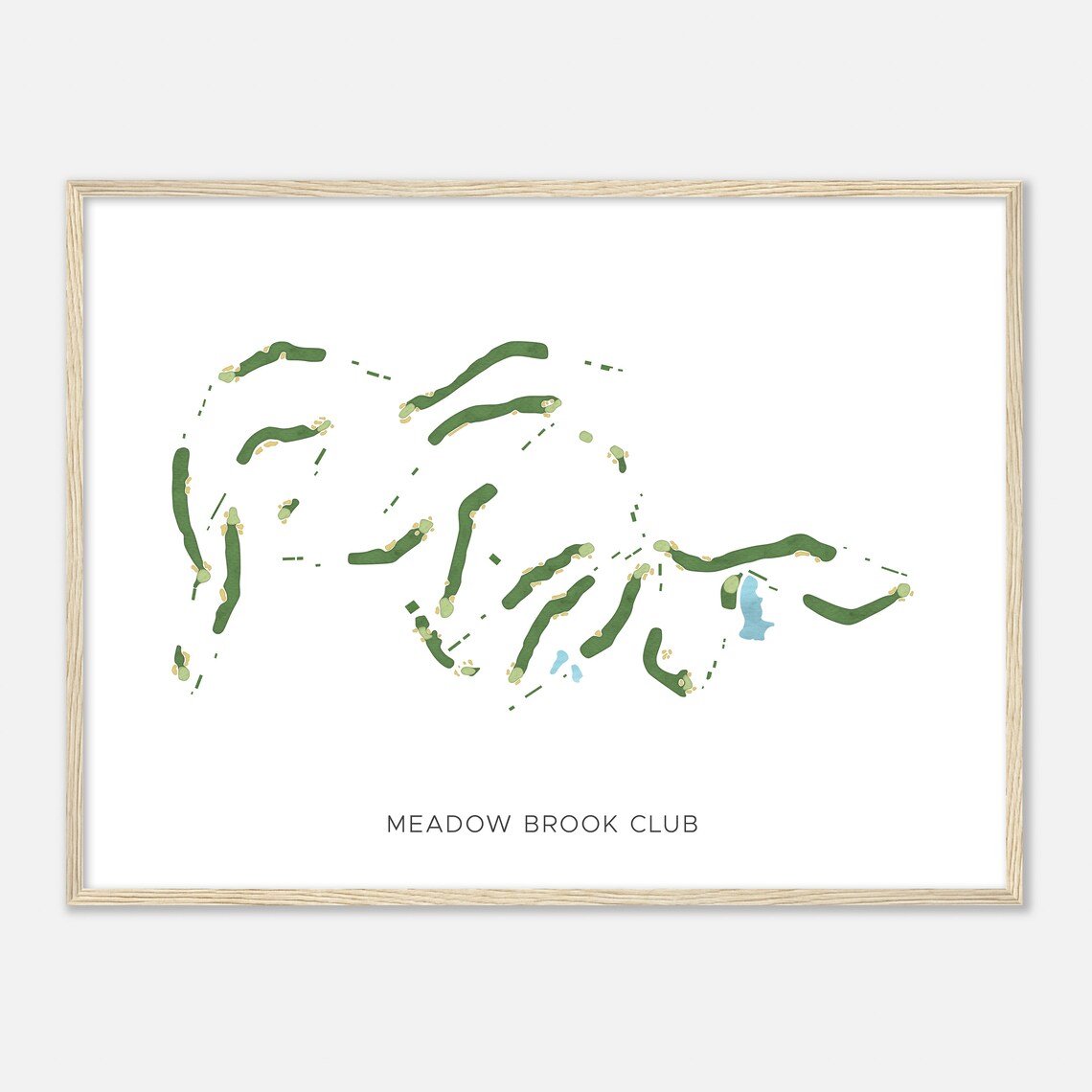 Meadow Brook Club New York Modern Watercolor Map Golfer Gift Golf Wall Art Golf Poster Print Course Layout - Image 2